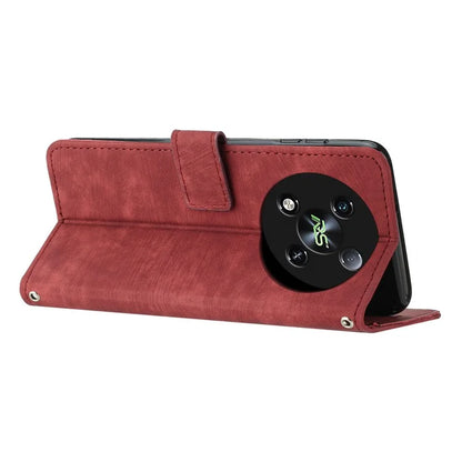 For itel RS4 4G Case Lines Imprinted Skin-Touch Leather Phone Cover