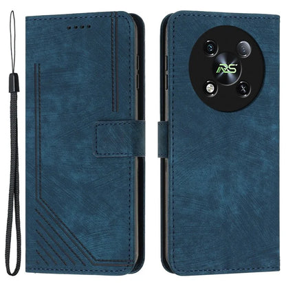For itel RS4 4G Case Lines Imprinted Skin-Touch Leather Phone Cover