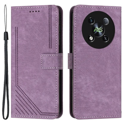 For itel RS4 4G Case Lines Imprinted Skin-Touch Leather Phone Cover