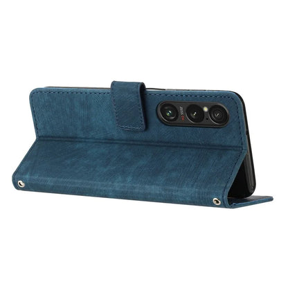 For Sony Xperia 1 VI Case Lines Imprinted Leather Full Protection Phone Cover