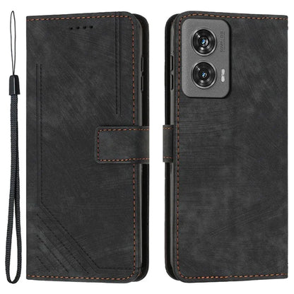 For Motorola Edge 50 Fusion 5G Shockproof Case Imprinted PU Leather Wallet Cell Phone Shell