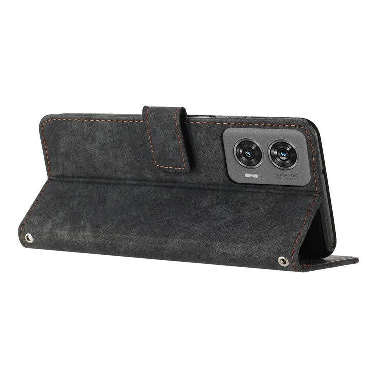 For Motorola Edge 50 Fusion 5G Shockproof Case Imprinted PU Leather Wallet Cell Phone Shell