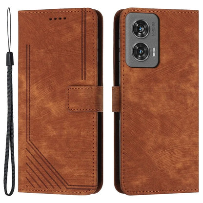 For Motorola Edge 50 Fusion 5G Shockproof Case Imprinted PU Leather Wallet Cell Phone Shell