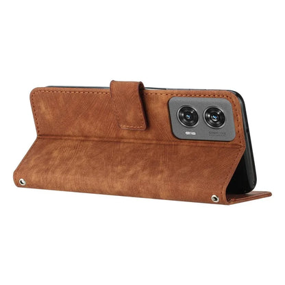 For Motorola Edge 50 Fusion 5G Shockproof Case Imprinted PU Leather Wallet Cell Phone Shell