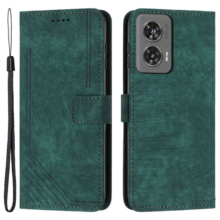 For Motorola Edge 50 Fusion 5G Shockproof Case Imprinted PU Leather Wallet Cell Phone Shell