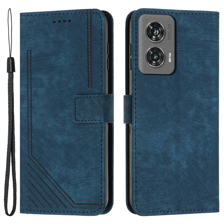 For Motorola Edge 50 Fusion 5G Shockproof Case Imprinted PU Leather Wallet Cell Phone Shell