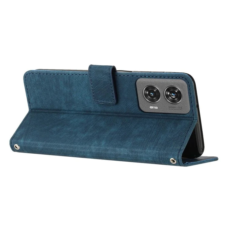 For Motorola Edge 50 Fusion 5G Shockproof Case Imprinted PU Leather Wallet Cell Phone Shell
