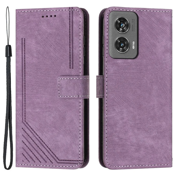 For Motorola Edge 50 Fusion 5G Shockproof Case Imprinted PU Leather Wallet Cell Phone Shell