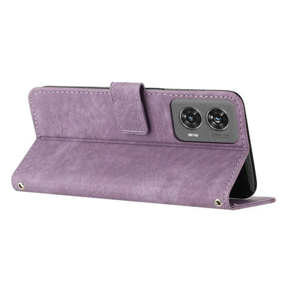For Motorola Edge 50 Fusion 5G Shockproof Case Imprinted PU Leather Wallet Cell Phone Shell