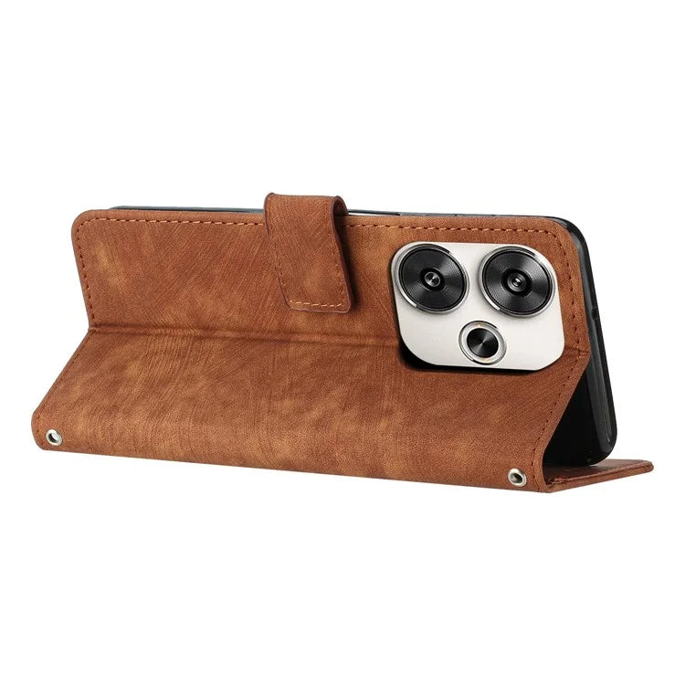 For Xiaomi Redmi Turbo 3 5G / Poco F6 5G Shockproof Case Imprinted PU Leather Wallet Phone Shell