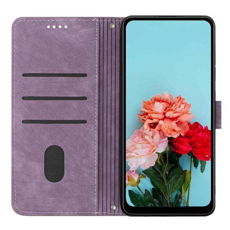 For Xiaomi Redmi Turbo 3 5G / Poco F6 5G Shockproof Case Imprinted PU Leather Wallet Phone Shell