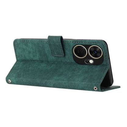 For itel P55+ Phone Case Lines Imprinted PU Leather Wallet Stand Cover
