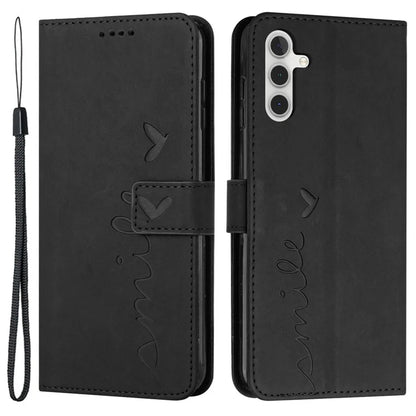 For Samsung Galaxy M55 5G / C55 5G / F55 5G Phone Case Love Heart Imprinted Skin-Touch PU Leather Shell