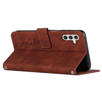 For Samsung Galaxy M55 5G / C55 5G / F55 5G Phone Case Love Heart Imprinted Skin-Touch PU Leather Shell