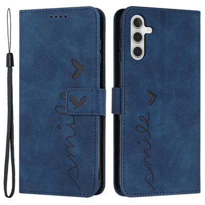 For Samsung Galaxy M55 5G / C55 5G / F55 5G Phone Case Love Heart Imprinted Skin-Touch PU Leather Shell