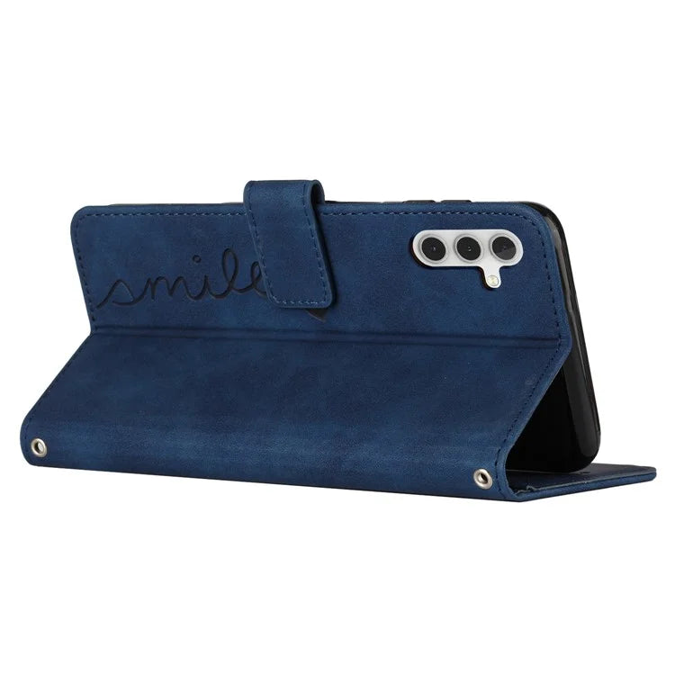 For Samsung Galaxy M55 5G / C55 5G / F55 5G Phone Case Love Heart Imprinted Skin-Touch PU Leather Shell