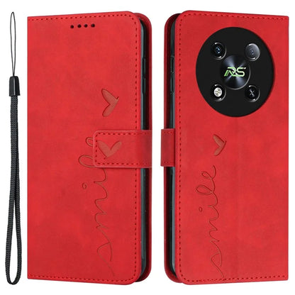 For itel RS4 4G Phone Case Love Heart Imprinted Skin-Touch PU Leather Stand Shell