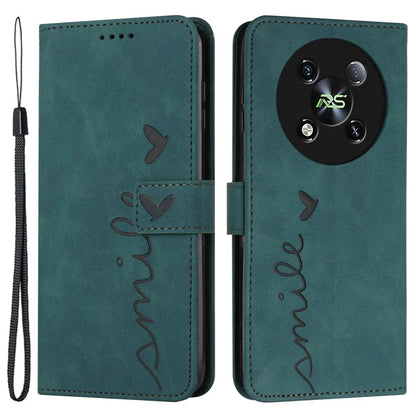 For itel RS4 4G Phone Case Love Heart Imprinted Skin-Touch PU Leather Stand Shell