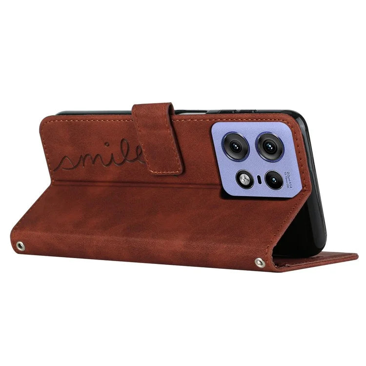 For Motorola Edge 50 Pro 5G Case Scratch Resistant PU Leather Stand Phone Shell
