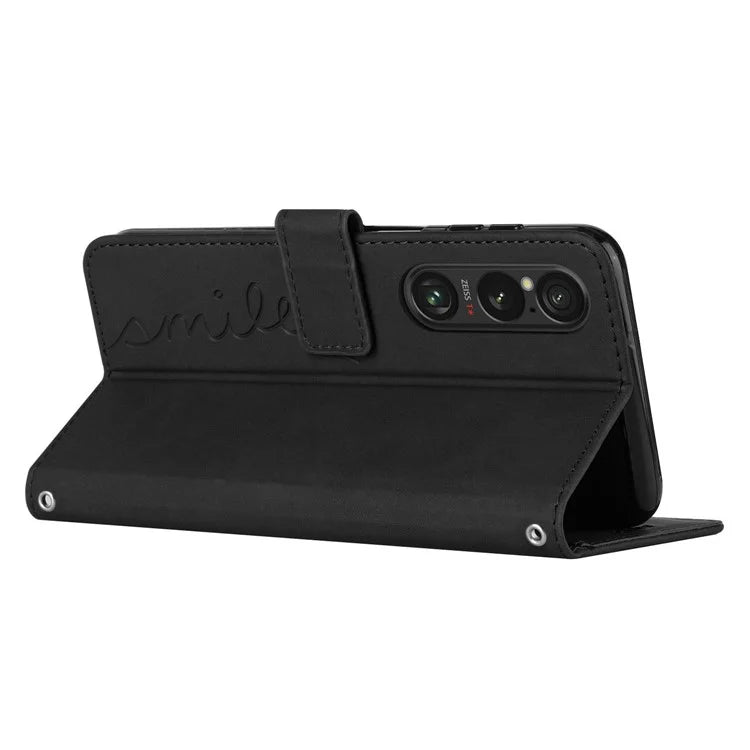 For Sony Xperia 1 VI Phone Case Magnetic Clasp PU Leather Phone Shell with Stand