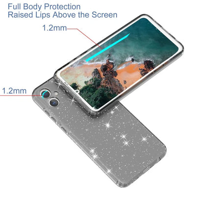 For Samsung Galaxy A05 4G Case Soft TPU Phone Cover Glitter Clear Sparkly