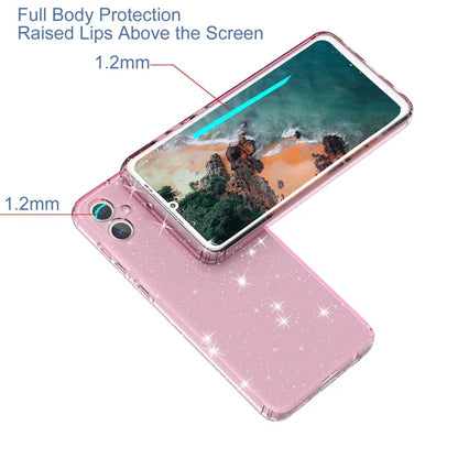 For Samsung Galaxy A05 4G Case Soft TPU Phone Cover Glitter Clear Sparkly