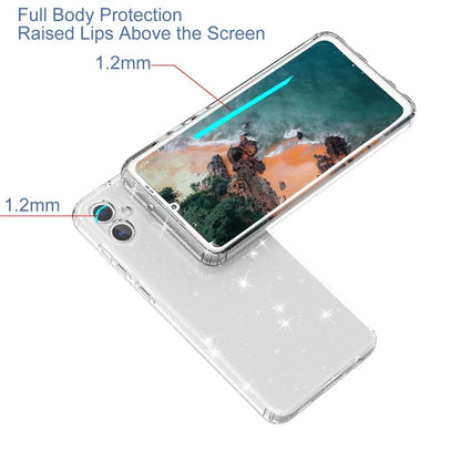 For Samsung Galaxy A05 4G Case Soft TPU Phone Cover Glitter Clear Sparkly