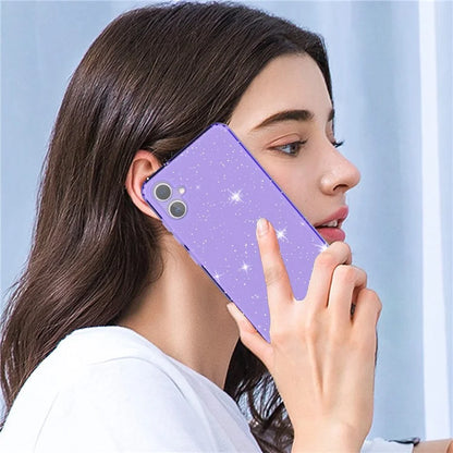 For Samsung Galaxy A05 4G Case Soft TPU Phone Cover Glitter Clear Sparkly Purple