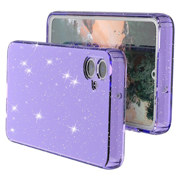 For Samsung Galaxy A05 4G Case Soft TPU Phone Cover Glitter Clear Sparkly Purple
