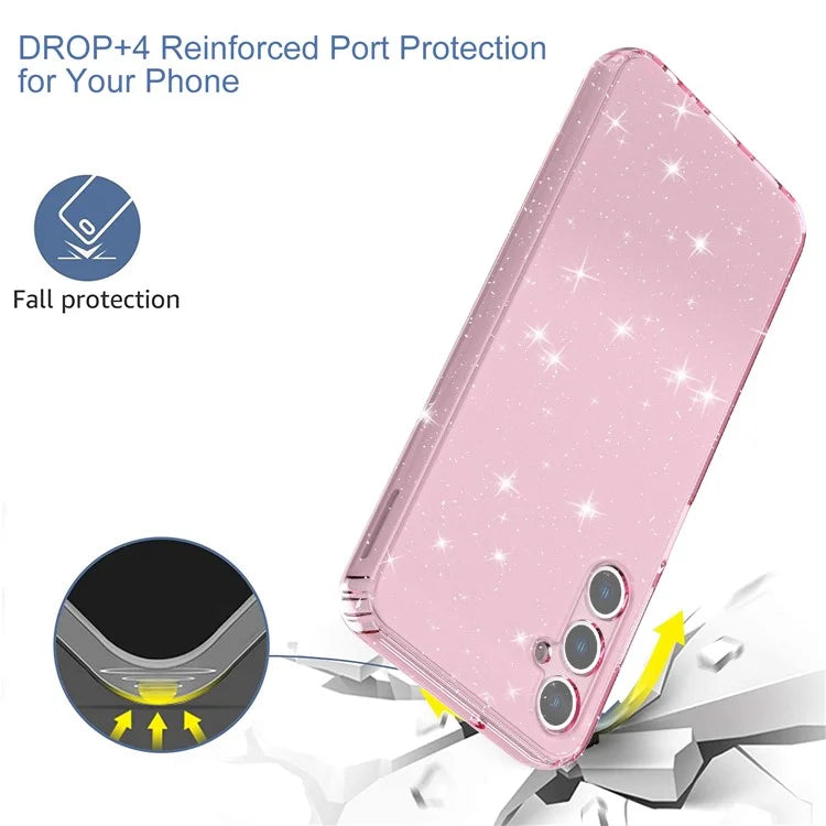 For Samsung Galaxy A05s 4G Case Bling Sparkle TPU Phone Cover Pink