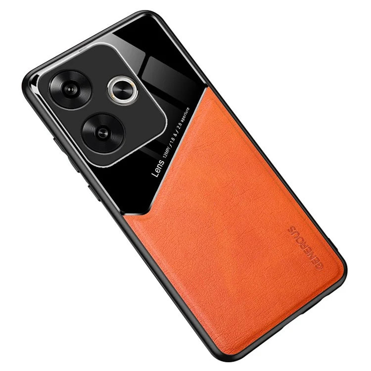 For Xiaomi Redmi Turbo 3 5G / Poco F6 5G PU+TPU+PC Cell Phone Cover Support Magnetic Car Mount