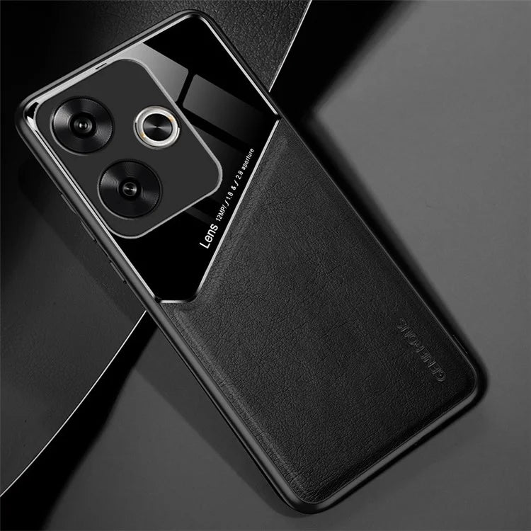 For Xiaomi Redmi Turbo 3 5G / Poco F6 5G PU+TPU+PC Cell Phone Cover Support Magnetic Car Mount