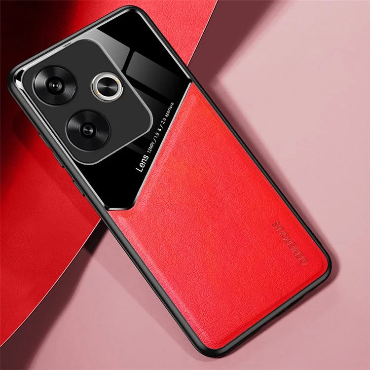 For Xiaomi Redmi Turbo 3 5G / Poco F6 5G PU+TPU+PC Cell Phone Cover Support Magnetic Car Mount