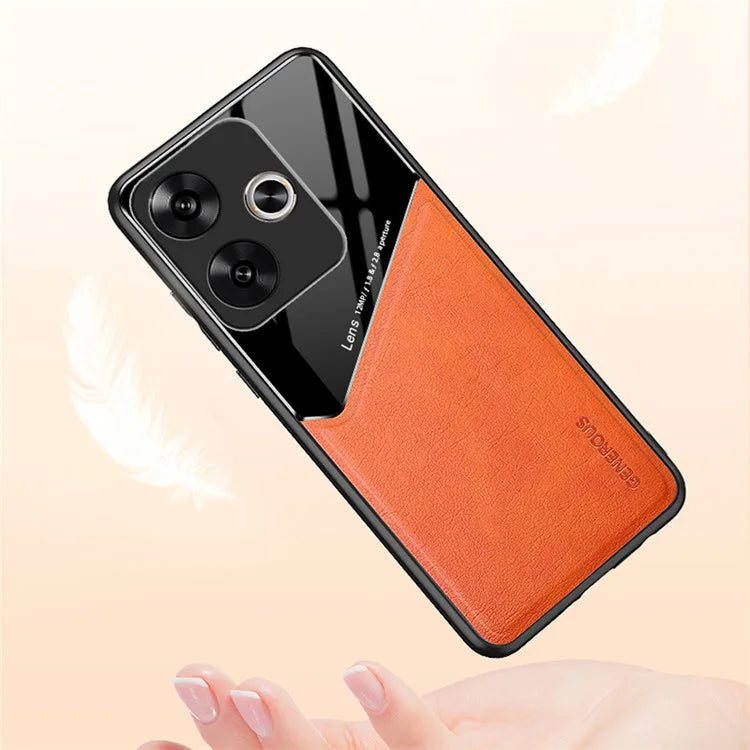 For Xiaomi Redmi Turbo 3 5G / Poco F6 5G PU+TPU+PC Cell Phone Cover Support Magnetic Car Mount