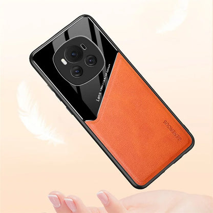 For Honor Magic6 5G PU+TPU+PC Cell Phone Cover Support Magnetic Car Mount