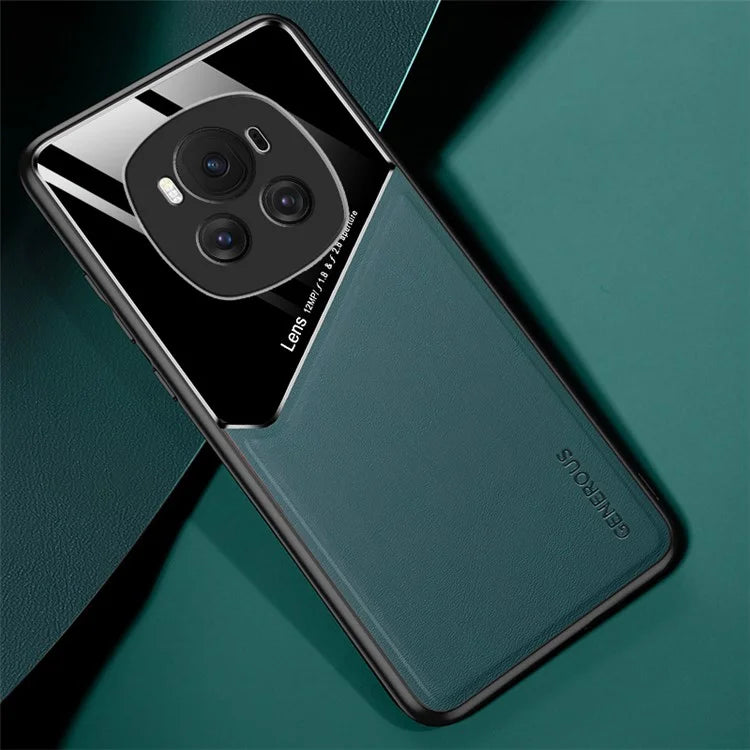 For Honor Magic6 5G PU+TPU+PC Cell Phone Cover Support Magnetic Car Mount