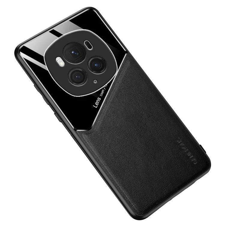 For Honor Magic6 Pro 5G Back Cover PU+TPU+PC Cell Phone Case Support Magnetic Car Mount