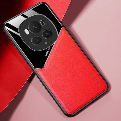For Honor Magic6 Pro 5G Back Cover PU+TPU+PC Cell Phone Case Support Magnetic Car Mount