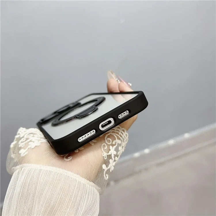 For iPhone 15 Pro Max Case Dual Kickstand Acrylic + TPU Phone Case Compatible with MagSafe