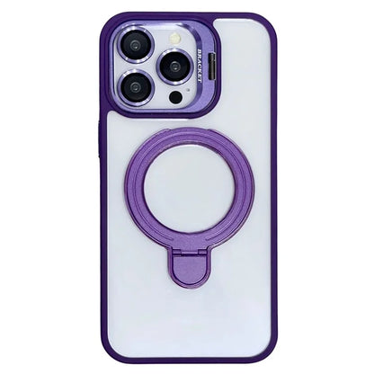 For iPhone 13 Pro Magnetic Phone Case Acrylic + TPU Cover with 2 Kickstands