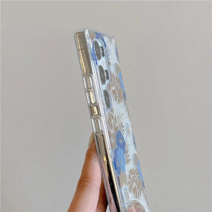 For Samsung Galaxy S23 Ultra Case TPU+PC IMD Floral Phone Protective Cover