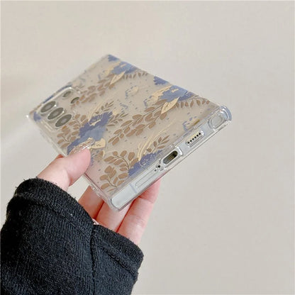 For Samsung Galaxy S23 Ultra Case TPU+PC IMD Floral Phone Protective Cover
