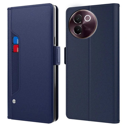 For vivo V30e 5G Case PU Leather Folio Flip Phone Cover with Mirror