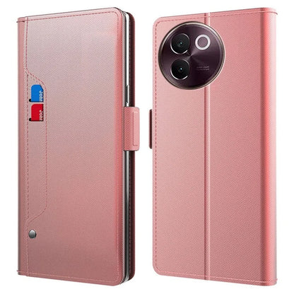 For vivo V30e 5G Case PU Leather Folio Flip Phone Cover with Mirror