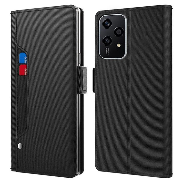 For Honor 200 Lite Phone Case PU Leather Folio Flip Cover with Mirror