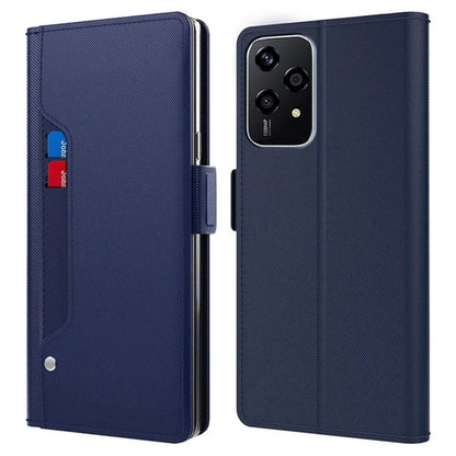 For Honor 200 Lite Phone Case PU Leather Folio Flip Cover with Mirror