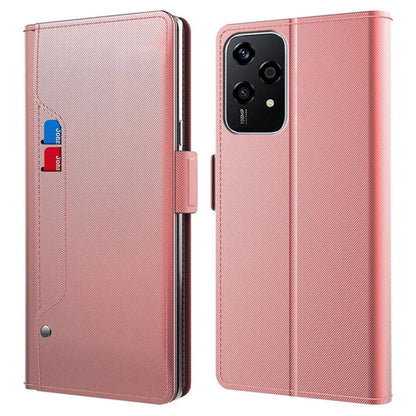 For Honor 200 Lite Phone Case PU Leather Folio Flip Cover with Mirror