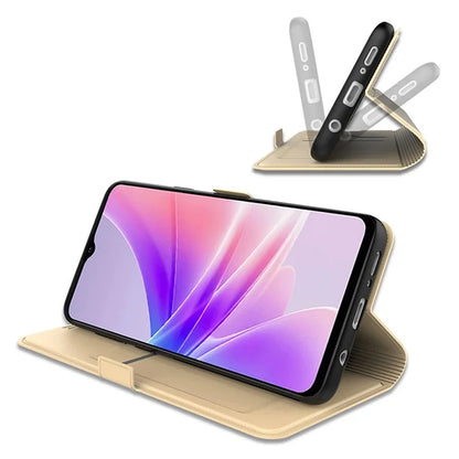 For vivo T3x Case Stand Slip Leather Phone Cover with Card Slots