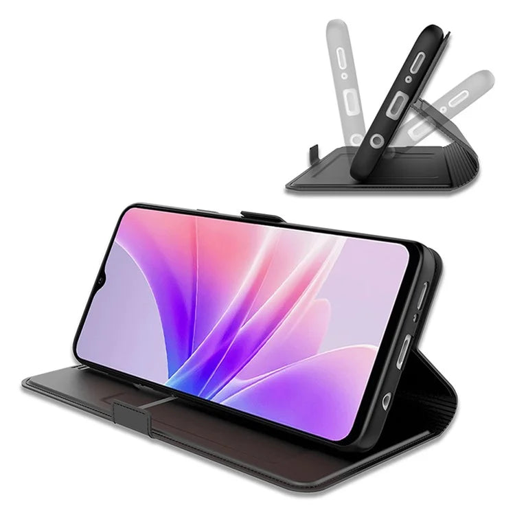 For vivo iQOO Z9x 5G Case Card Slots Stand Phone Leather Cover Dual Magnetic Clasps