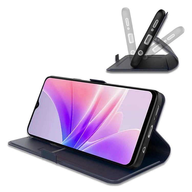 For vivo iQOO Z9x 5G Case Card Slots Stand Phone Leather Cover Dual Magnetic Clasps